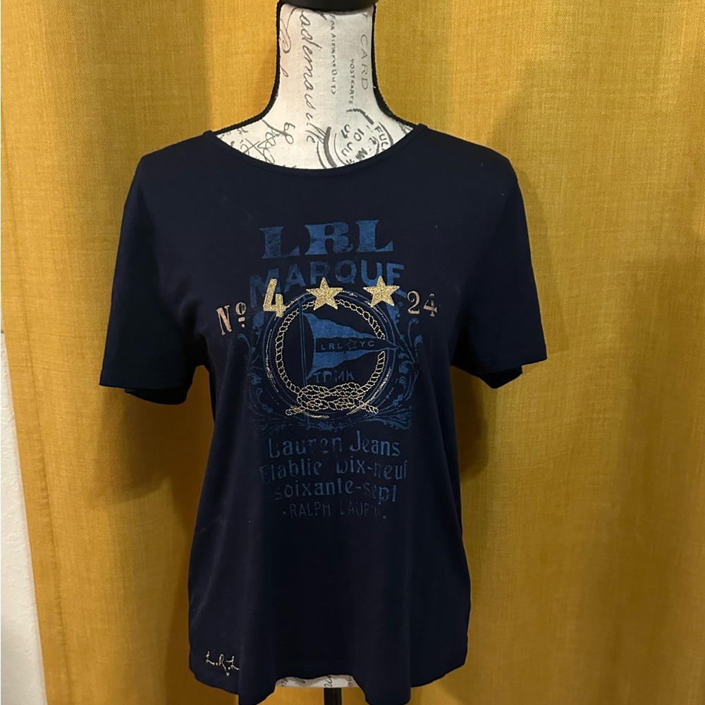 Large Navy Lauren Graphic T-Shirt